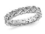 Polished Sterling Silver Intertwined Heart Ring Band (4.5mm)